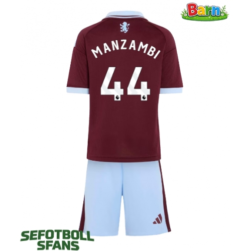 Aston Villa Johan Manzambi #44 Hemmaställ Barn 2026-27 Kortärmad (+ Korta byxor)